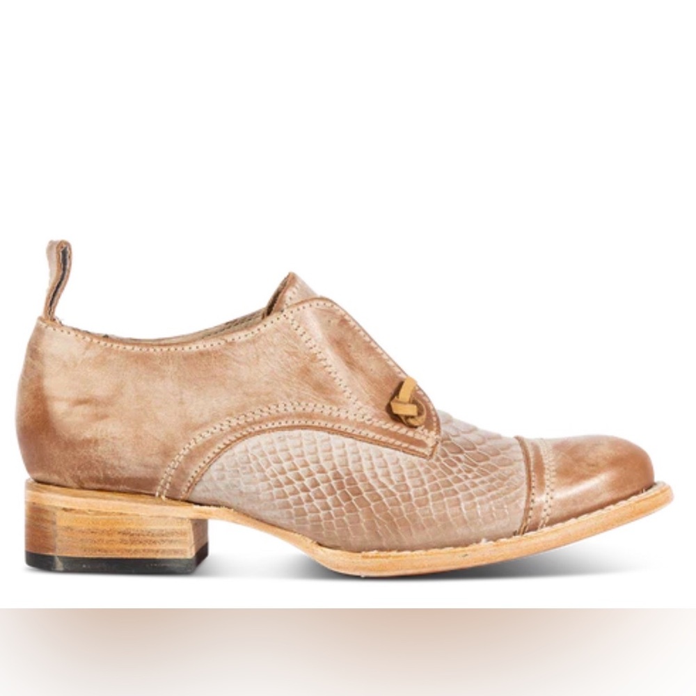 FREEBIRD MABEL Taupe Multi Women's Tan Leather Slip-On Low Heel Shoes - Picture 4 of 16